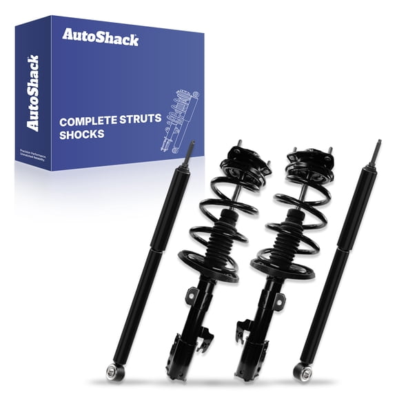 AutoShack Front and Rear Complete Strut Assembly with Coil Springs & Shocks, Driver & Passenger Side for Toyota Sienna 2011-2014 FWD 3.5L