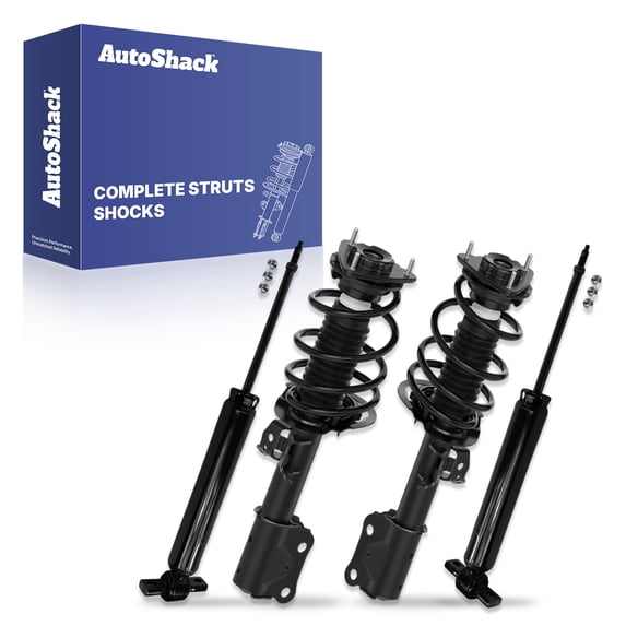 AutoShack Front and Rear Complete Strut & Coil Spring Assemblies & Shock Absorbers - Driver and Passenger Side for Ford, Mustang 2015-2023, RWD L4 2.3L