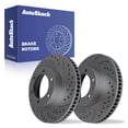 thumbnail image 1 of AutoShack Front Brake Rotors for Toyota, Tacoma 2005-2023, 4WD RWD L4 2.7L V6 3.5L 4.0L - Coated Drilled & Slotted - Black Matte Finish - BlackShield - 12.55" (318.7 mm), 6-Lug, 1 of 4