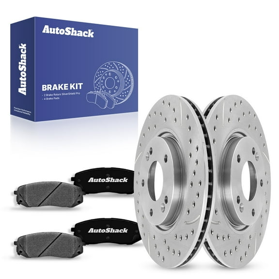 AutoShack Front Brake Kit Replacement for Kia Sportage Hyundai Tucson Sonata FWD Drilled & Slotted Zinc Coated Disc Brake Rotors Ceramic Brakes Pads 11.81" 300 mm BRKPKG004175