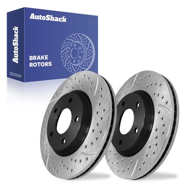 AutoShack Drilled & Slotted Brake Rotors - Front Kit For GM FWD Cars (Buick, Olds, Chevy, Cadillac)
