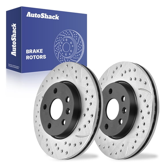 AutoShack Front Brake Rotors for Chevrolet, Cruze 2011-2019 Sonic 2012-2020 Bolt EV 2017-2023, FWD L4 1.4L 1.6L 1.8L - E-Coated Drilled & Slotted - ShadowGuard - 10.87" (276 mm), 5-Lug