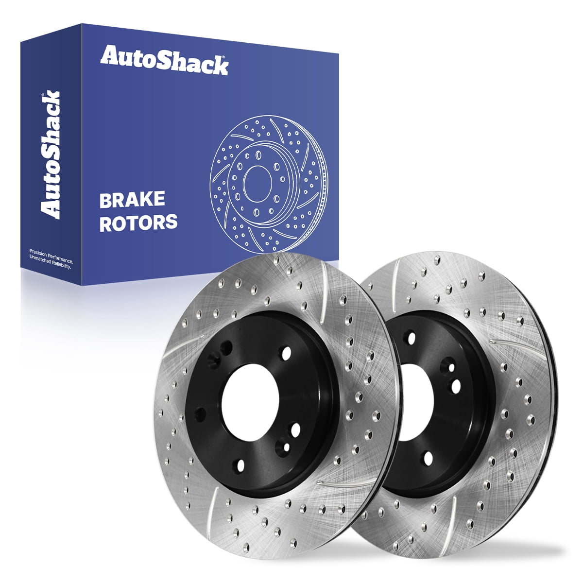 AutoShack Front Brake Rotors for Hyundai & Kia, Elantra 2011-2020 Soul 2014-2022 Forte 2014-2022, FWD L4 1.4L 1.6L 1.8L 2.0L - E-Coated Drilled & Slotted - ShadowGuard - 11.02" (280 mm), 5-Lug