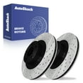 thumbnail image 1 of AutoShack Front Vented Drilled & Slotted E-Coated Brake Rotors 2-PC Set Replacement for 2002-2008 Subaru Impreza 2003-2008 Subaru Forester 2005-2006 Saab 9-2X ShadowGuard 11.55" (293.4 mm), 1 of 5