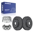 thumbnail image 1 of AutoShack Front Brake Rotors & Calipers for Ford, Explorer 2013-2019, AWD FWD L4 2.0L 2.3L V6 3.5L - Coated Drilled & Slotted - Black Matte Finish - BlackShield - 13.86" (352 mm), 5-Lug, 1 of 4