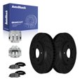 thumbnail image 1 of AutoShack Front Vented Drilled & Slotted E-Coated Brake Rotors Black Finish + Ceramic Pads + Calipers 8-PC Brake Kit Replacement for 2005-2010 Ford Mustang NightGuard 12.44" (316 mm), 1 of 5
