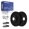 thumbnail image 1 of AutoShack Front Brake Rotors, Ceramic Pads & Hub Bearing Assemblies for Honda, Accord 2003-2005, FWD L4 2.4L - E-Coated Drilled & Slotted - Black Finish - NightGuard - 11.81" (300 mm), 5-Lug, 1 of 5