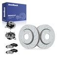 thumbnail image 1 of AutoShack Front Brake Rotors, Ceramic Pads & Hub Bearing Assemblies for Dodge, Grand Caravan 2012-2016 - Coated Drilled & Slotted - Silver Matte Finish - TurboGuard - 11.89" (302 mm), 5-Lug, 1 of 5