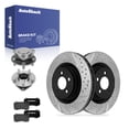 thumbnail image 1 of AutoShack Front Brake Rotors, Ceramic Pads & Hub Bearing Assemblies for Dodge, Charger 2021-2023, RWD V6 3.6L V8 5.7L 6.4L - E-Coated Drilled & Slotted - ShadowGuard - 14.17" (360 mm), 5-Lug, 1 of 5