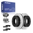 thumbnail image 1 of AutoShack Front Brake Rotors, Premium Pads & Hub Bearing Assemblies for Chevrolet, Silverado 1500 HD 2001-2002, 2005, RWD V8 6.0L - E-Coated Drilled & Slotted - ShadowGuard - 12.8" (325 mm), 8-Lug, 1 of 5