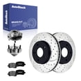 thumbnail image 1 of AutoShack Front Brake Rotors, Premium Pads & Hub Bearing Assemblies for Chevrolet, HHR 2006-2008, FWD L4 2.2L 2.4L - E-Coated Drilled & Slotted - ShadowGuard - 10.85" (275.7 mm), 5-Lug, 1 of 5