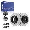thumbnail image 1 of AutoShack Front Vented Drilled & Slotted E-Coated Brake Rotors + Premium Ceramic Pads + Hub Bearing Assembly 8-PC Brake Kit Replacement for 2016-2023 Mazda CX-5 ShadowGuard 11.69" (297 mm), 1 of 5