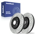 thumbnail image 1 of AutoShack Front Vented Drilled & Slotted E-Coated Brake Rotors 2-PC Set Replacement for 2017-2025 GMC Acadia 2018-2025 Chevrolet Traverse 2019-2025 Chevrolet Blazer ShadowGuard 12.64" (321 mm), 1 of 5
