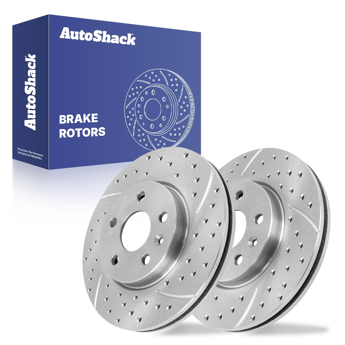 AutoShack Front Brake Rotors for Chevrolet, Cruze 2011-2019 Sonic 2012-2020 Bolt EV 2017-2023, FWD L4 1.4L 1.6L 1.8L - Silver Zinc Coated Drilled & Slotted - SilverShield Pro - 10.87" (276 mm), 5-Lug