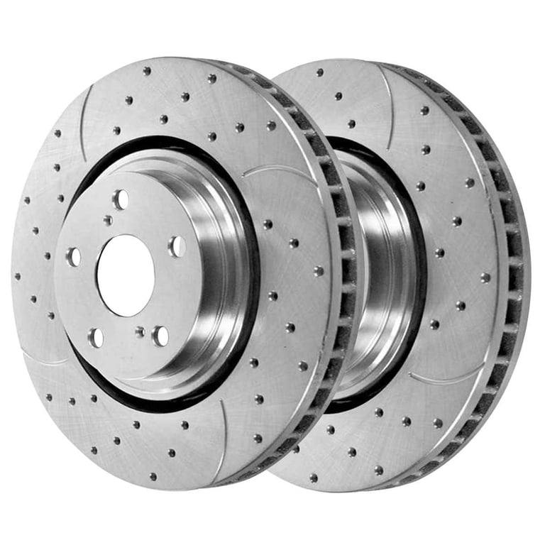 Lexus Rotors Brake Rotors AutoShack Front Drilled & Slotted | Silver Zinc Pair For ...