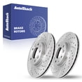 thumbnail image 1 of AutoShack Front Brake Rotors for Ford & Mazda, Fusion 2006-2012 6 2006-2013, AWD FWD L4 2.3L 2.5L V6 3.0L 3.5L 3.7L - Silver Zinc Coated Drilled & Slotted - SilverShield Pro - 11.77" (299 mm), 5-Lug, 1 of 5