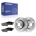 thumbnail image 1 of AutoShack Front Brake Rotors & Premium Pads for Jeep, Grand Cherokee 2017-2020 - Silver Zinc Coated Drilled & Slotted - SilverShield Pro - 12.99" (330 mm), 5-Lug, 1 of 5