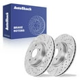 thumbnail image 1 of AutoShack Front Drilled & Slotted Brake Rotors | Replacement for 2012-2016 Honda CR-V 2.4L FWD | Silver Zinc Coated | 2-PC Set | SilverShield Pro, 1 of 4