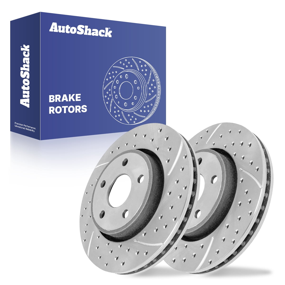 AutoShack Front Brake Rotors for Jeep, Grand Cherokee 2011-2021, AWD RWD V6 3.0L 3.6L V8 5.7L 6.2L 6.4L - Silver Zinc Coated Drilled & Slotted - SilverShield Pro - 13.78" (350 mm), 5-Lug