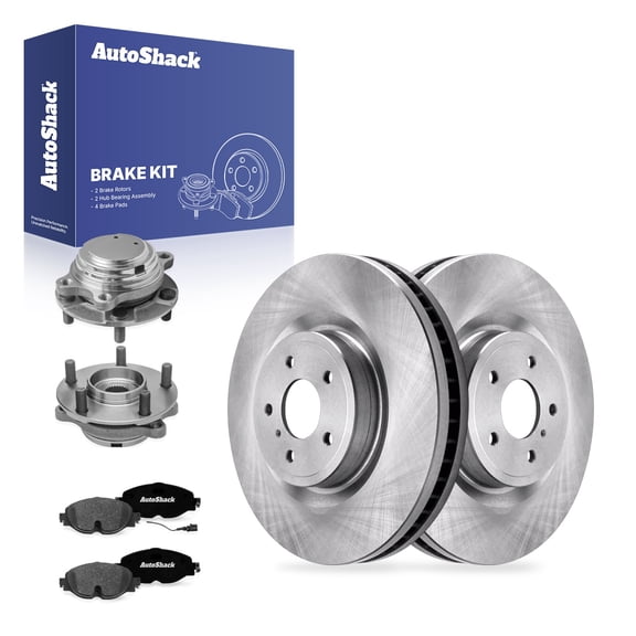 AutoShack Front Brake Rotors, Premium Pads & Hub Bearing Assemblies for Nissan, Z 2023, RWD V6 3.0L - 13.96" (354.6 mm), 5-Lug