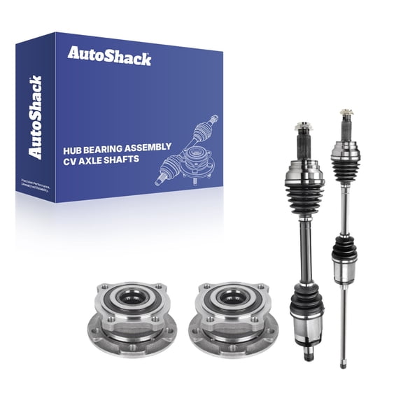 AutoShack Front CV Axle Shaft Wheel Hub Bearing Assembly for BMW, X5 2007-2016 X6 2008-2016, AWD L6 3.0L V8 4.4L 4.8L - Driver and Passenger Side - With ABS, 5-Lug