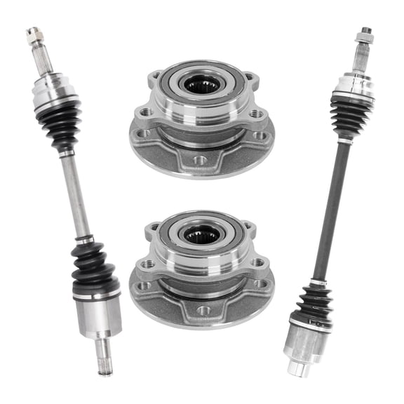 AutoShack Front Wheel Bearing Hubs CV Axles Kit Pair Replacement for 2017 Jeep Compass 4WD 5-Lug 5 HUB010400995