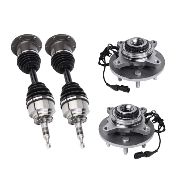 AutoShack Front CV Axle Shaft Wheel Hub Bearing Assembly for Ford & Lincoln, F-150 2005-2008 Mark LT 2006-2008, 4WD V6 4.2L V8 4.6L 5.4L - Driver and Passenger Side - With ABS, 6-Lug