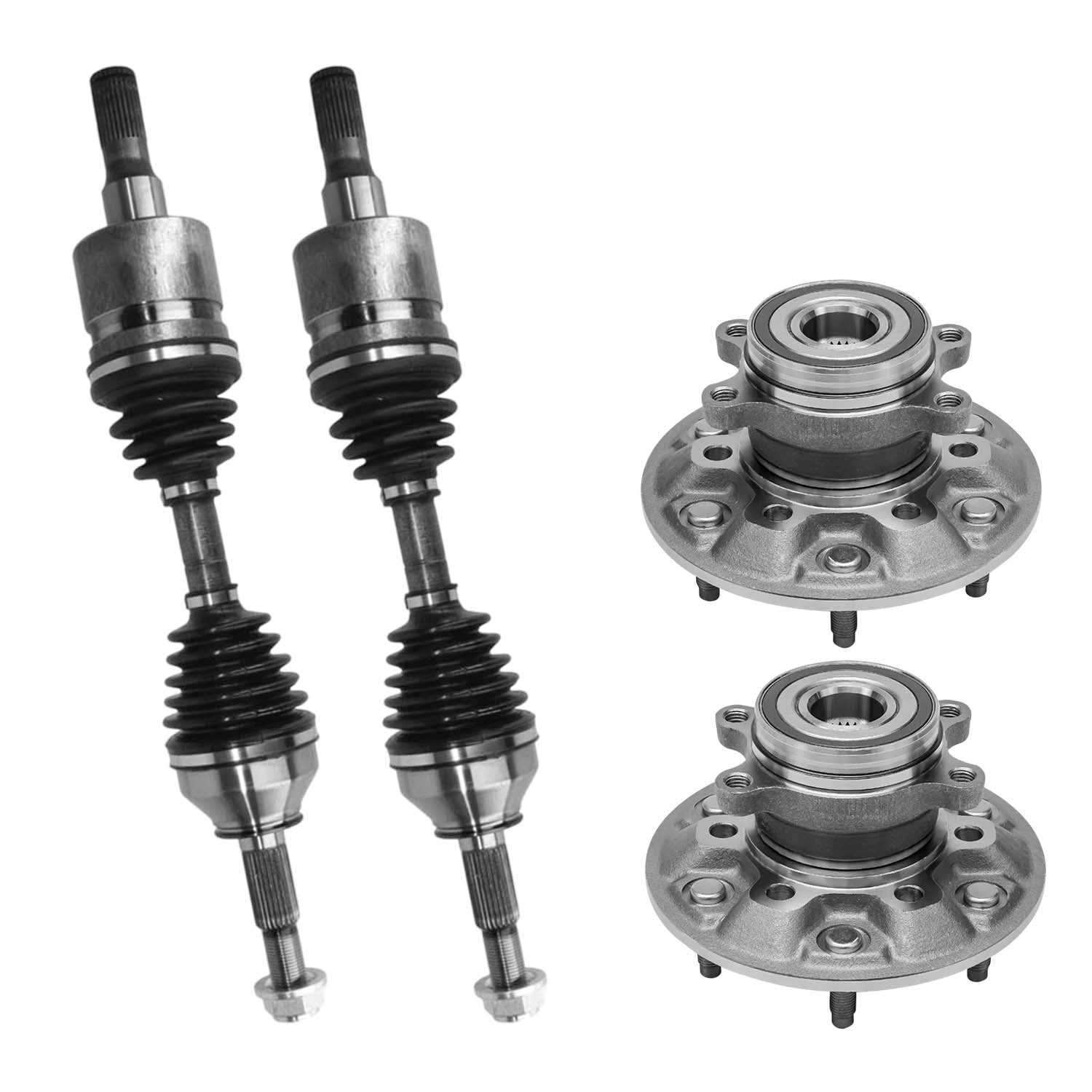 AutoShack Front Wheel Bearing Hubs CV Axles Kit Pair Replacement for 2009-2012 Chevrolet Colorado 4WD 2009-2012 GMC Canyon 4WD 6-Lug 6 HUB010400379