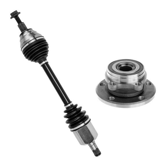 AutoShack Front Left CV Axle Shaft Wheel Hub Bearing Assembly Replacement for 2009-2017 Volkswagen Tiguan AWD, FWD 2009-2013 Volkswagen CC AWD Driver Side 5-Lug 5 HUB010200253