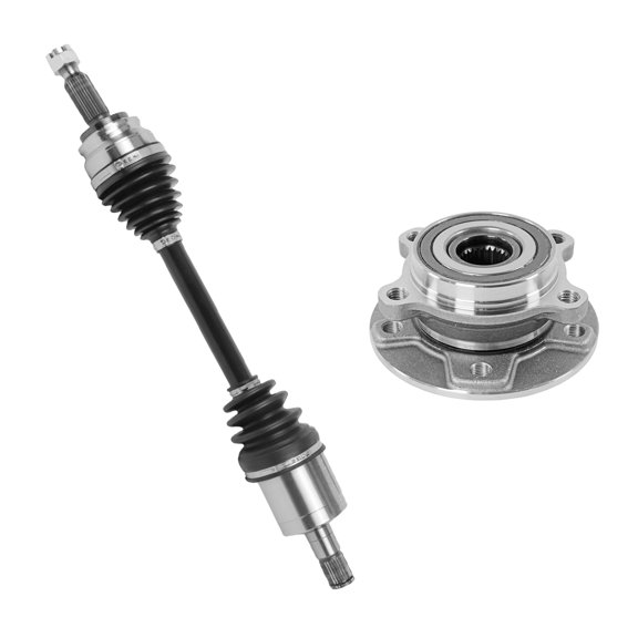 AutoShack Front Left CV Axle Shaft Wheel Hub Bearing Assembly | Replacement for 2017 Jeep Compass | 2-PC