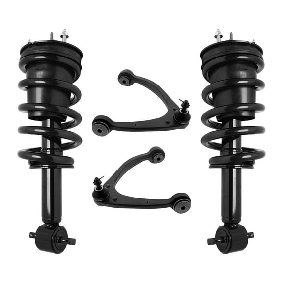 AutoShack Front Complete Strut & Coil Spring Front Upper Control Arms and Ball Joint with Bushings | Replacement for 2014-2016 Chevrolet Silverado 1500 2014-2016 GMC Sierra 1500 | 4-PC