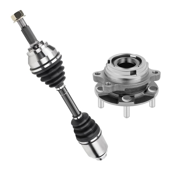 AutoShack Front CV Axle Shaft Wheel Hub Bearing Assembly for Nissan, Murano 2003-2007, AWD V6 3.5L - Passenger Side - With ABS, 5-Lug