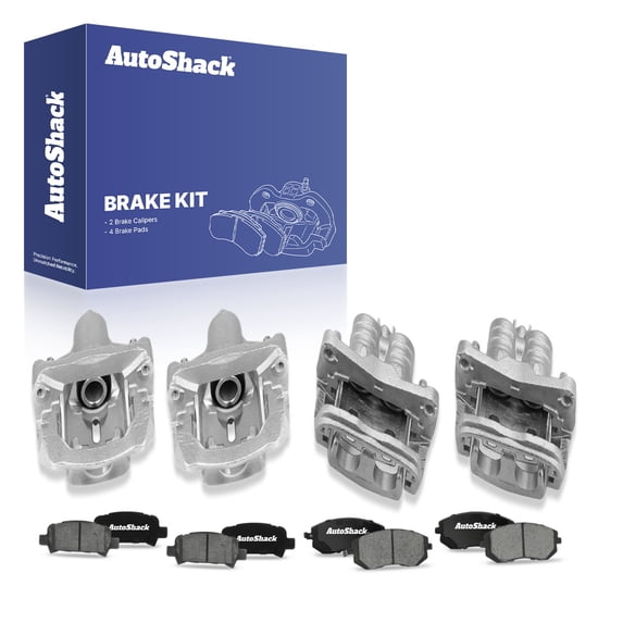 AutoShack Front & Rear Brake Calipers & Ceramic Brake Pads for Subaru, Legacy 2010, AWD H4 2.5L