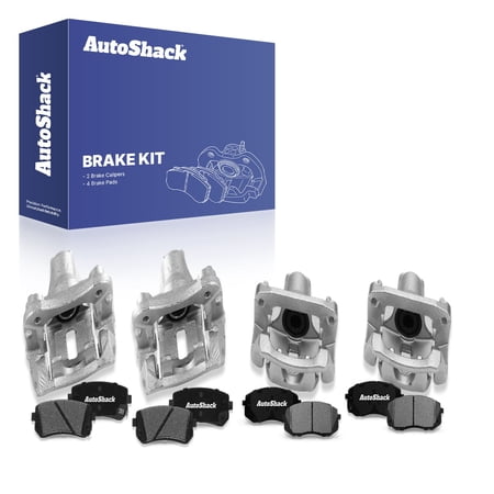 AutoShack Front & Rear Brake Calipers & Ceramic Brake Pads for Hyundai & Kia, Sonata 2016-2018 Optima 2017-2019, FWD L4 2.0L