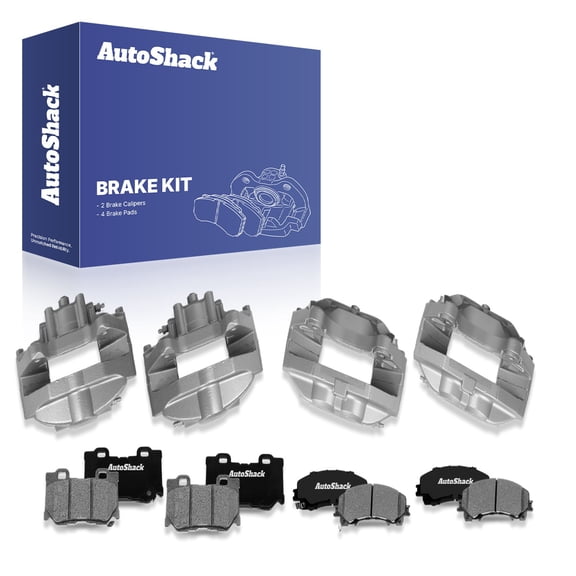 AutoShack Front & Rear Brake Calipers Ceramic Brake Pads | Replacement for 2018-2019 INFINITI Q50 2018 INFINITI Q60 2020 INFINITI Q60 | 12-PC