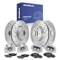 thumbnail image 1 of AutoShack Front Vented & Rear Vented Drilled & Slotted Silver Zinc Coated Brake Rotors + Ceramic Pads + Calipers 16-PC Brake Kit Replacement for 2006-2008 Dodge Ram 1500 SilverShield Pro, 1 of 5