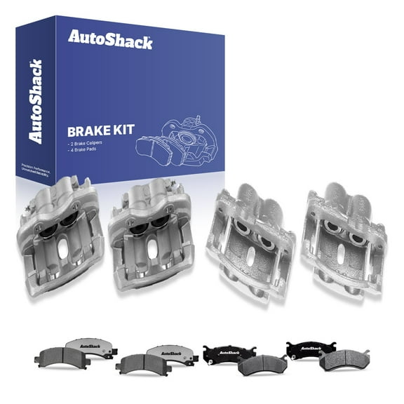 AutoShack Front & Rear Brake Calipers Ceramic Brake Pads | Replacement for 2003-2008 Chevrolet Express 1500 2003-2008 GMC Savana 1500 2002-2006 GMC Yukon | 12-PC