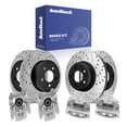 thumbnail image 1 of AutoShack Front Vented & Rear Solid Drilled & Slotted E-Coated Brake Rotors + Calipers 8-PC Brake Kit Replacement for 2012-2013 Dodge Charger ShadowGuard, 1 of 5
