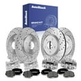 thumbnail image 1 of AutoShack Front & Rear Brake Rotors, Premium Pads & Calipers for Dodge, Journey 2012-2020, FWD AWD L4 2.4L V6 3.6L - Silver Zinc Coated Drilled & Slotted - SilverShield Pro, 1 of 5