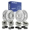 thumbnail image 1 of AutoShack Front Vented & Rear Vented Drilled & Slotted Silver Zinc Coated Brake Rotors + Premium Ceramic Pads + Calipers 16-PC Brake Kit Replacement for 2014 Chrysler 300 SilverShield Pro, 1 of 4