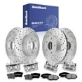 thumbnail image 1 of AutoShack Front & Rear Brake Rotors, Premium Pads & Calipers for Acura, TL 2004-2008, FWD V6 3.2L - Silver Zinc Coated Drilled & Slotted - SilverShield Pro, 1 of 5