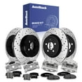 thumbnail image 1 of AutoShack Front & Rear Brake Rotors, Premium Pads & Calipers for Chrysler & Dodge, 300 2006-2011 Magnum 2006-2007, AWD RWD V8 5.7L - E-Coated Drilled & Slotted - ShadowGuard, 1 of 4