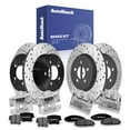 thumbnail image 1 of AutoShack Front Vented & Rear Vented Drilled & Slotted E-Coated Brake Rotors + Premium Ceramic Pads + Calipers 16-PC Brake Kit Replacement for 2012-2020 Chrysler 300 ShadowGuard, 1 of 4