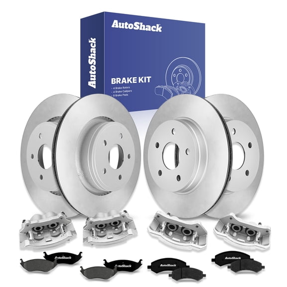 AutoShack Front & Rear Brake Rotors, Premium Pads & Calipers for Dodge, Ram 1500 2006-2008, 4WD RWD V6 3.7L V8 4.7L 5.7L
