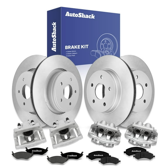 AutoShack Front & Rear Brake Rotors, Premium Pads & Calipers for Ram, Dodge & Chrysler, 1500 2011-2018 Ram 1500 2009-2010 Aspen 2007-2009 Durango 2007-2009, 4WD RWD V6 3.0L 3.6L 3.7L V8 4.7L 5.7L