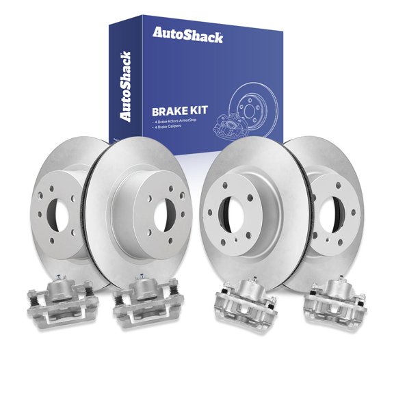 AutoShack Front & Rear Brake Rotors Calipers | Replacement for 2006-2009 INFINITI M35 M45 2007-2008 G35 2009-2010 G37 2009 Nissan 370Z 3.5L 3.7L V6 AWD RWD | Coated | 8-PC Brake Kit | ArmorStop