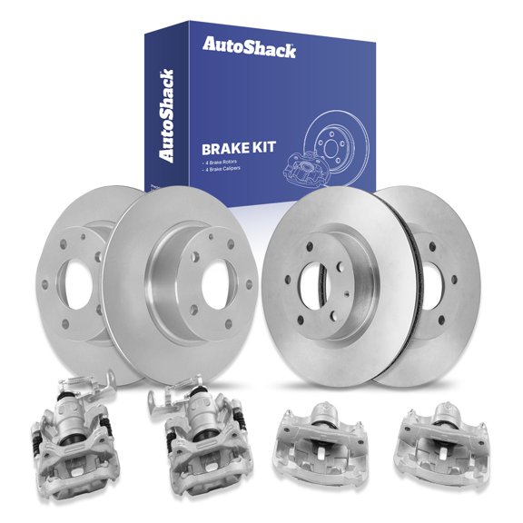 AutoShack Front & Rear Brake Rotors Calipers | Replacement for 2014-2016 Mazda 3 2014 2016 Mazda 3 Sport 2.0L FWD | 8-PC Brake Kit