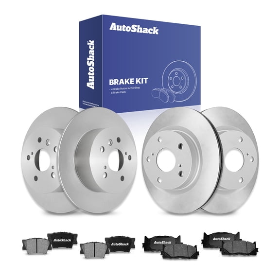 AutoShack Front & Rear Brake Rotors & Ceramic Pads for Toyota & Lexus, Camry 2012-2017 ES350 2013-2018 Avalon 2013-2018, FWD L4 2.5L V6 3.5L - Coated - ArmorStop