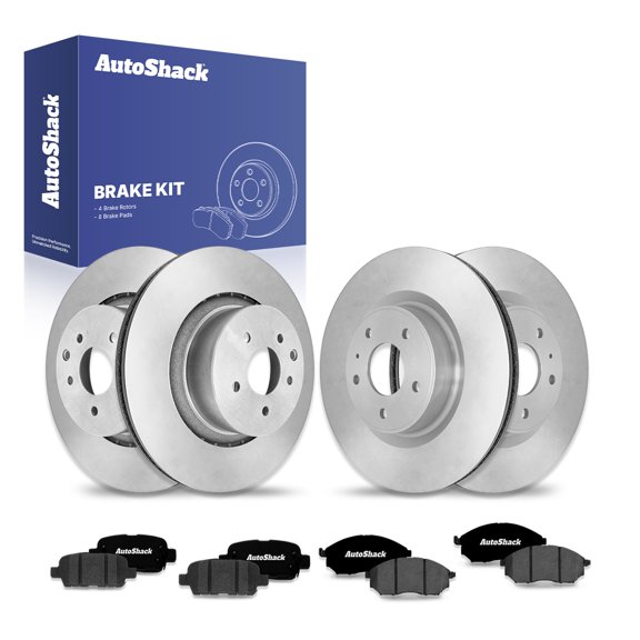 AutoShack Front & Rear Brake Rotors & Ceramic Pads for Nissan, 370Z 2014-2016 350Z 2009, RWD V6 3.5L 3.7L
