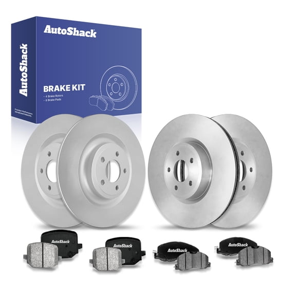 AutoShack Front & Rear Brake Rotors & Ceramic Pads for Ford, Explorer 2020-2025 Police Interceptor Utility 2023, AWD RWD L4 2.3L V6 3.0L 3.3L
